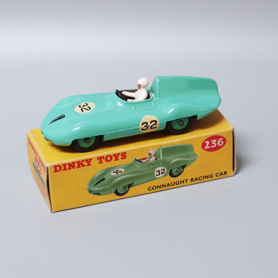 Dinky 236 Connaught Racing  Car White Driver Green Hubs Picture Box