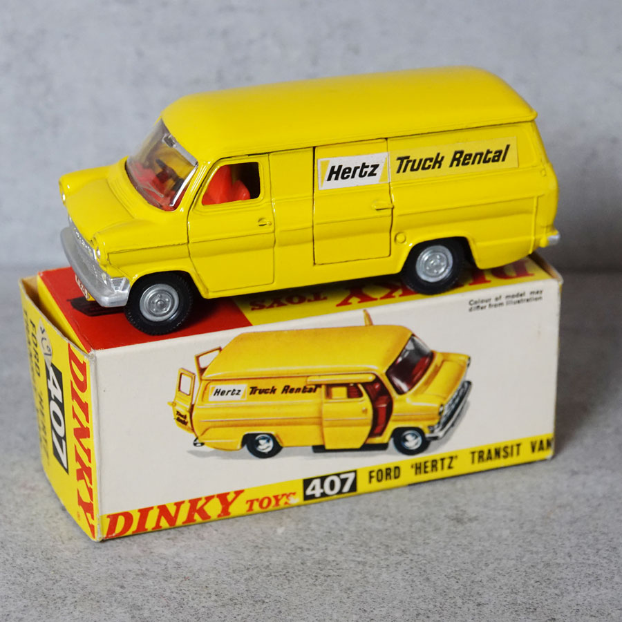 Dinky 407 Ford Transit Van Hertz Truck Rental Black Base