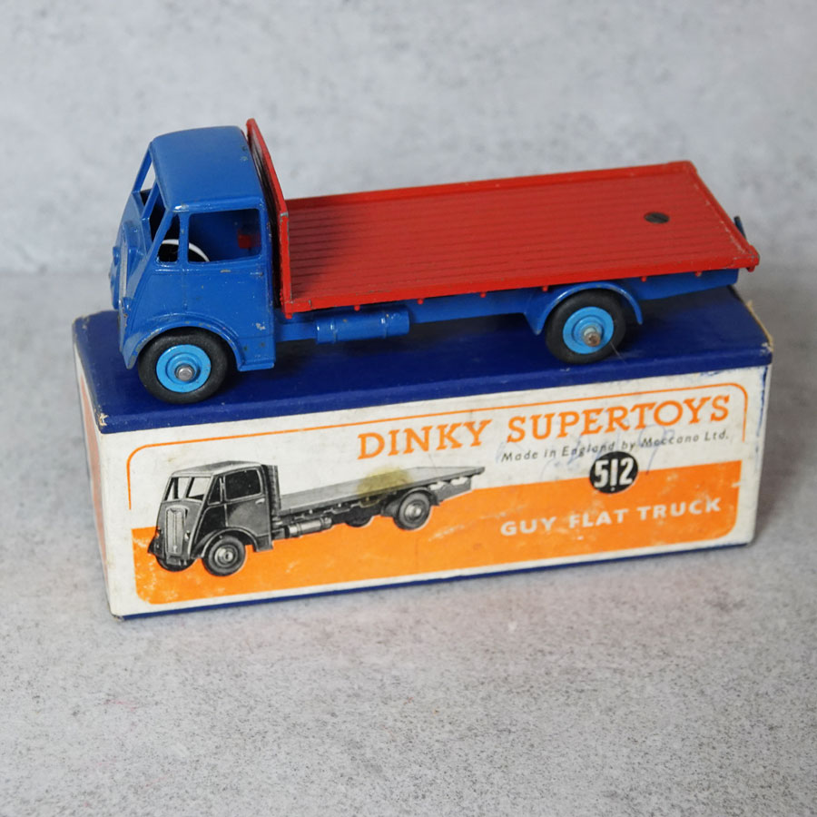 Dinky 512 Guy Flat Truck Mid Blue And Red RARE