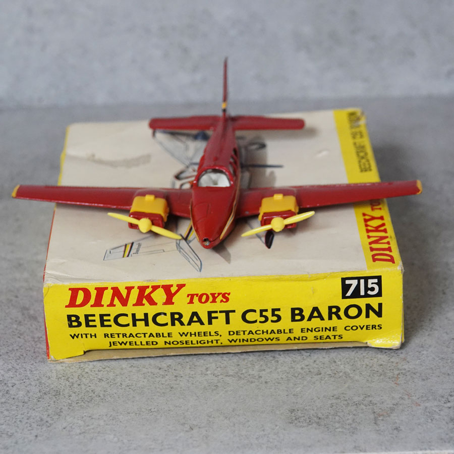 Dinky 715 Beechcraft C55 Baron Red And Yellow #2