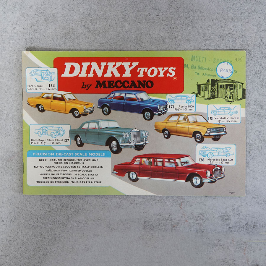 Dinky Toys Catalogue 1965 1st printing no 72557 Paris Dealer Stamp